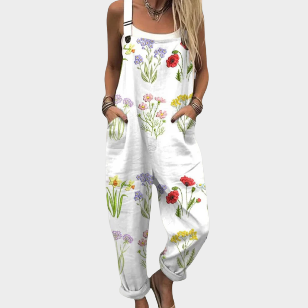 Fiorella | Salopette Con Stampa Floreale Primaverile Per Dames