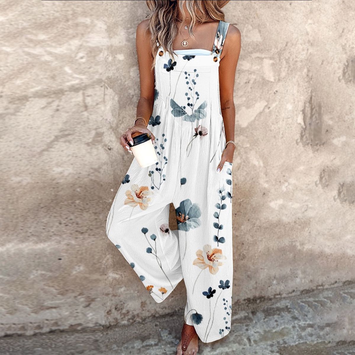 Fiorella | Salopette Floreale Grafica Per Dames