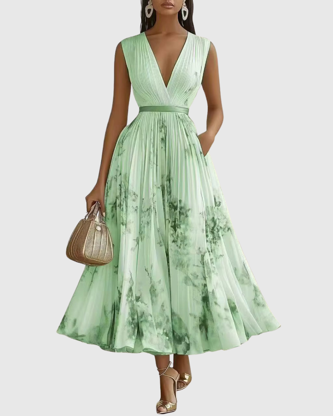 Giulia - Elegante Abito Maxi Plissettato