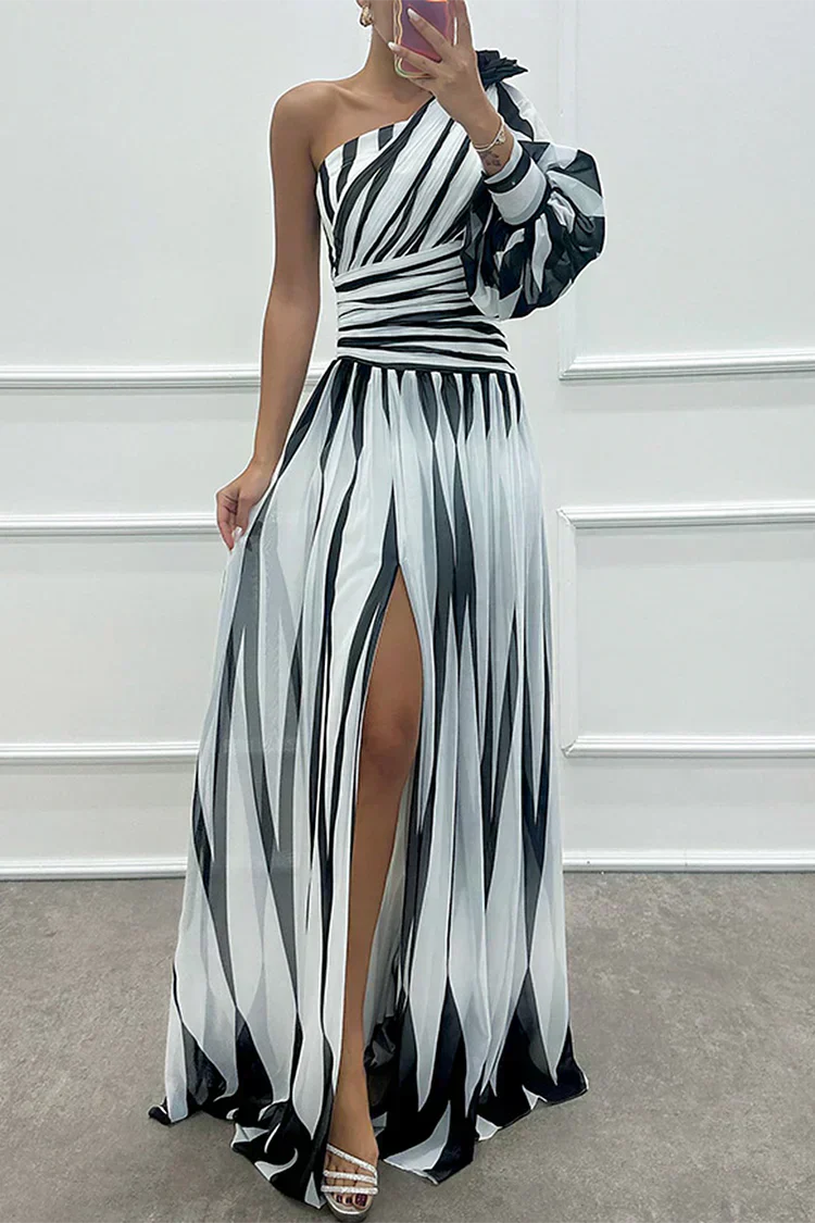 Antonella - Abito Lungo Elegante Con Una Spalla