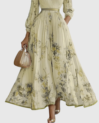 Paola - Elegante Plissee Maxi Kleid
