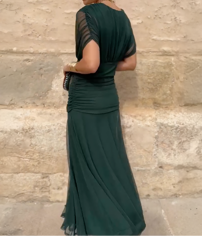 Rosaria - Abito Lungo Elegante Per Occasioni Festive Con Scollo A V