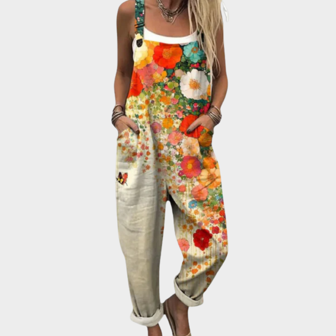 Fiorella | Salopette Con Fiori Vivaci Per Dames