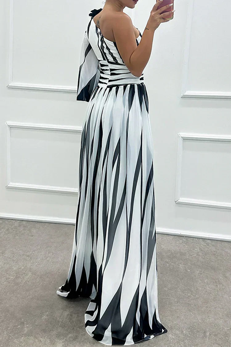 Antonella - Abito Lungo Elegante Con Una Spalla