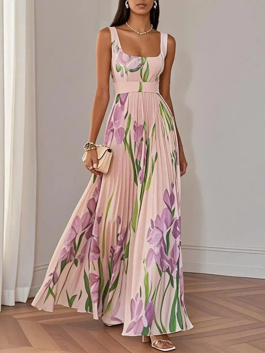 Olimpia - Abito Lungo In Chiffon Plissettato