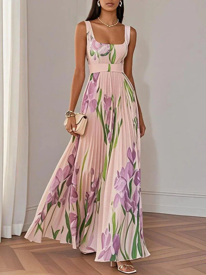 Olimpia - Abito Lungo In Chiffon Plissettato