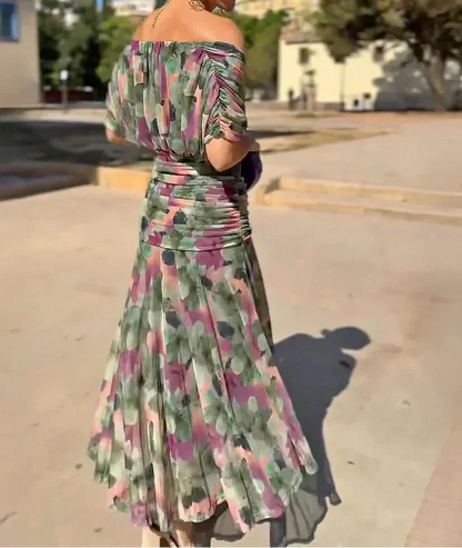 Rosaria - Abito Lungo Elegante Per Occasioni Festive Con Scollo A V