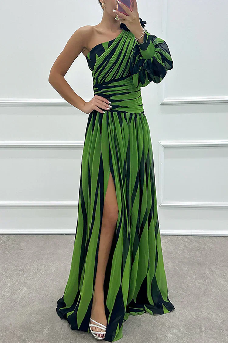 Antonella - Abito Lungo Elegante Con Una Spalla