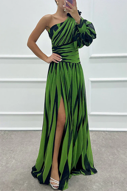 Antonella - Abito Lungo Elegante Con Una Spalla