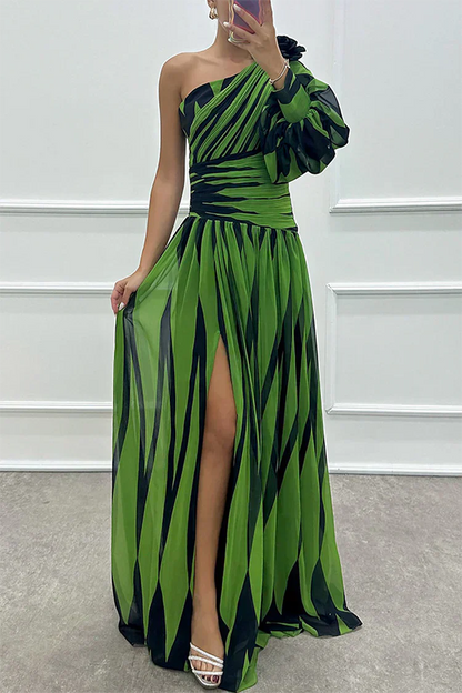Antonella - Abito Lungo Elegante Con Una Spalla