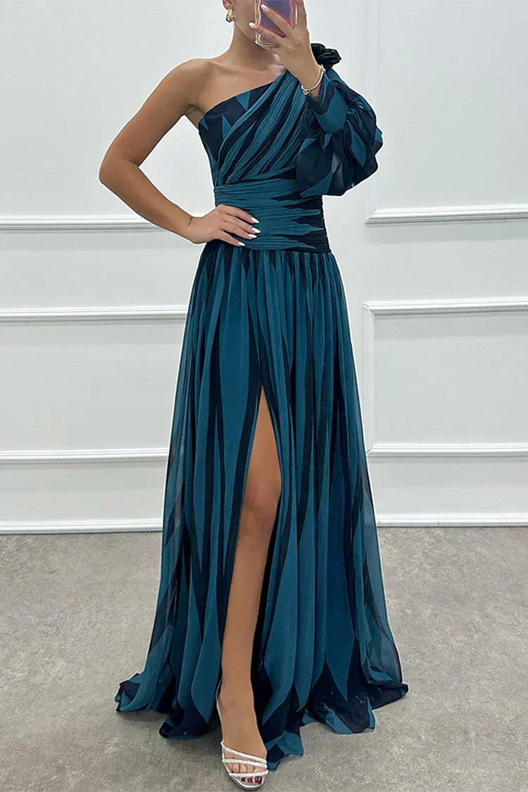 Antonella - Abito Lungo Elegante Con Una Spalla