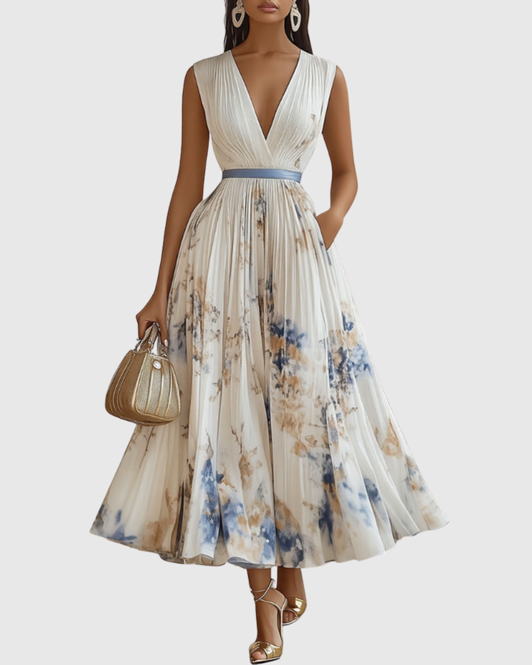 Giulia - Elegante Abito Maxi Plissettato