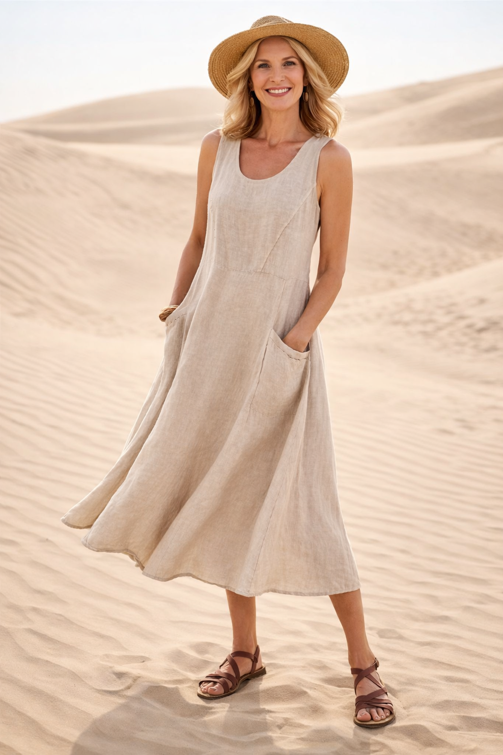 Silvia – Abito Midi Comodo a Linea A