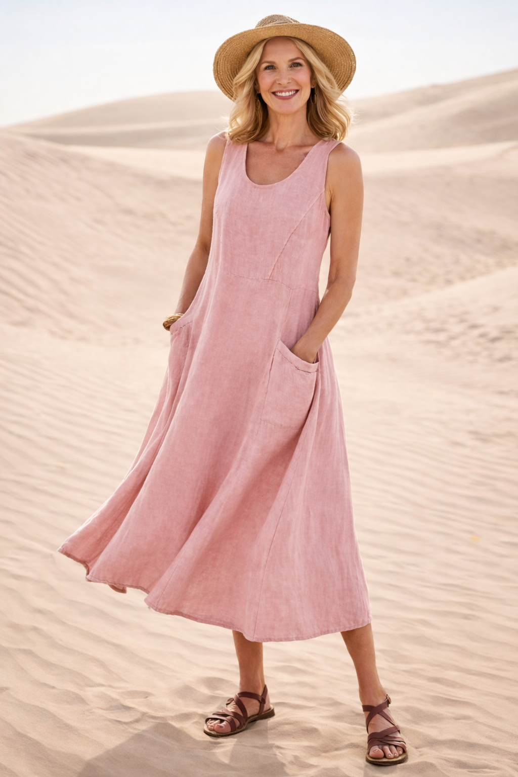 Silvia – Abito Midi Comodo a Linea A