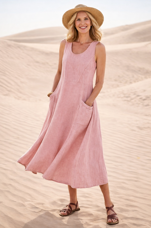 Silvia – Abito Midi Comodo a Linea A