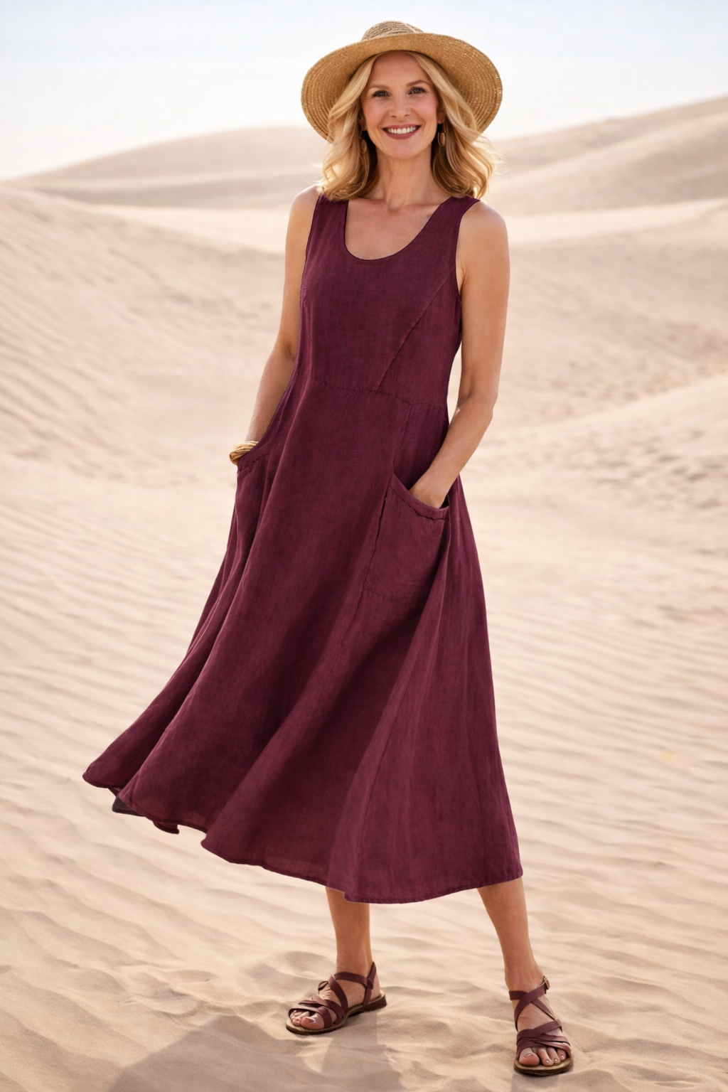 Silvia – Abito Midi Comodo a Linea A