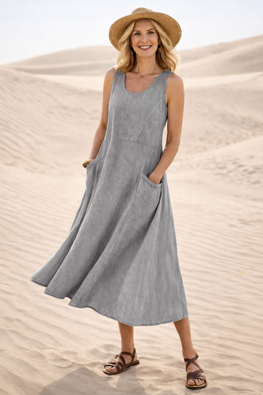 Silvia – Abito Midi Comodo a Linea A