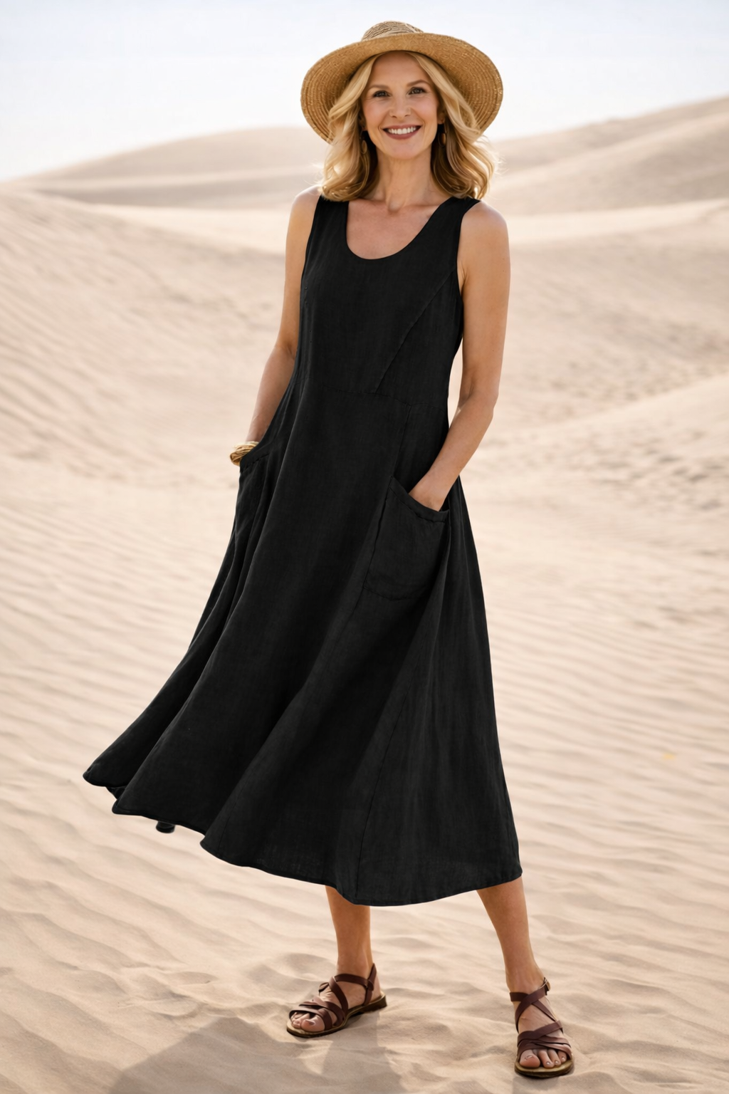 Silvia – Abito Midi Comodo a Linea A