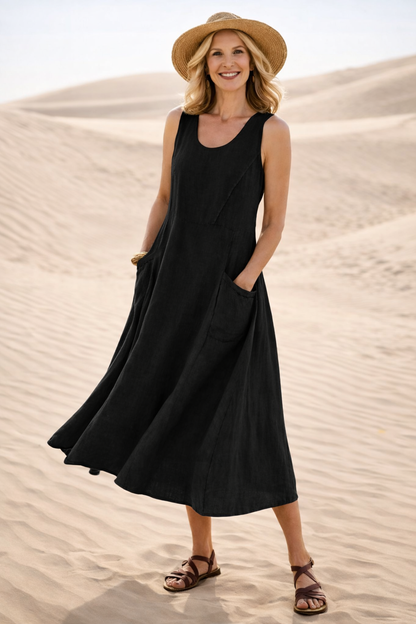 Silvia – Abito Midi Comodo a Linea A