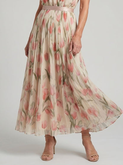 Aurelle | Abito midi a fiori con collo alla schiava