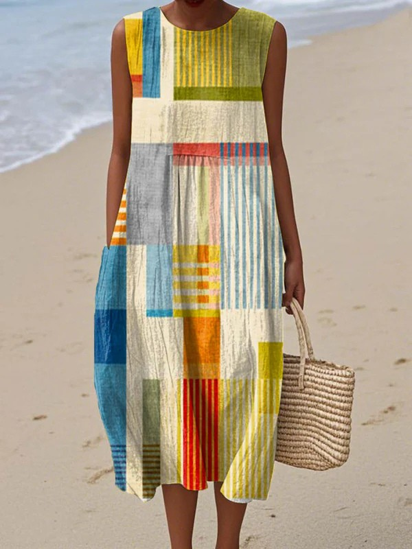 Alessandra – Abito Midi Geometrico