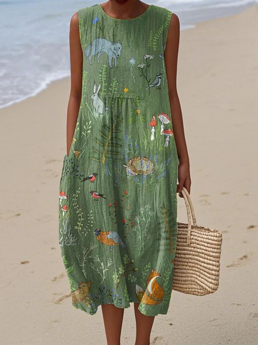 Paola – Abito midi woodland