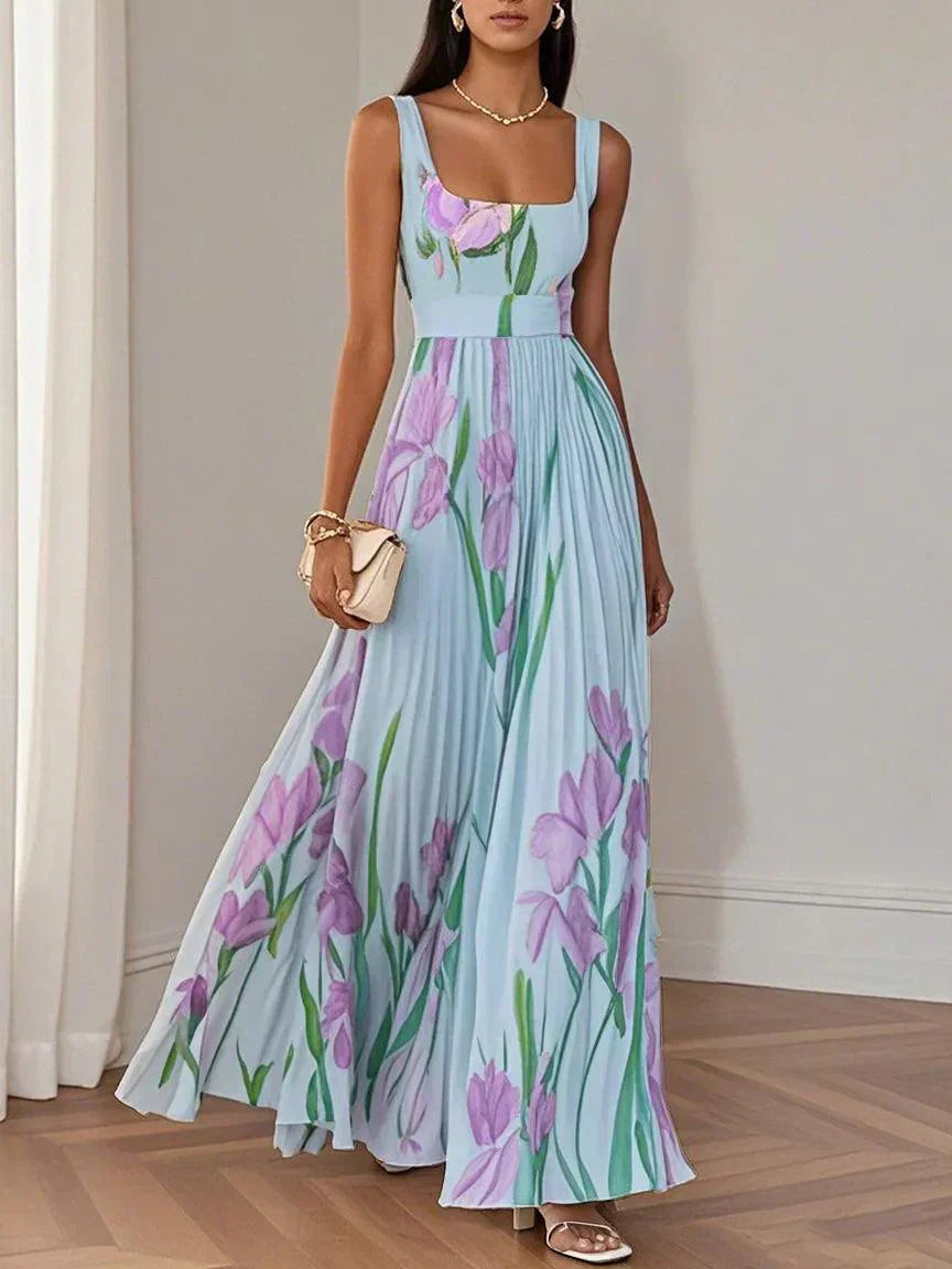 Olimpia - Abito Lungo In Chiffon Plissettato