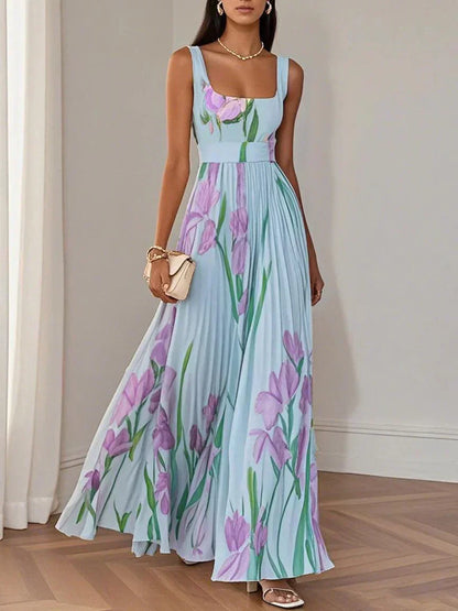 Olimpia - Abito Lungo In Chiffon Plissettato