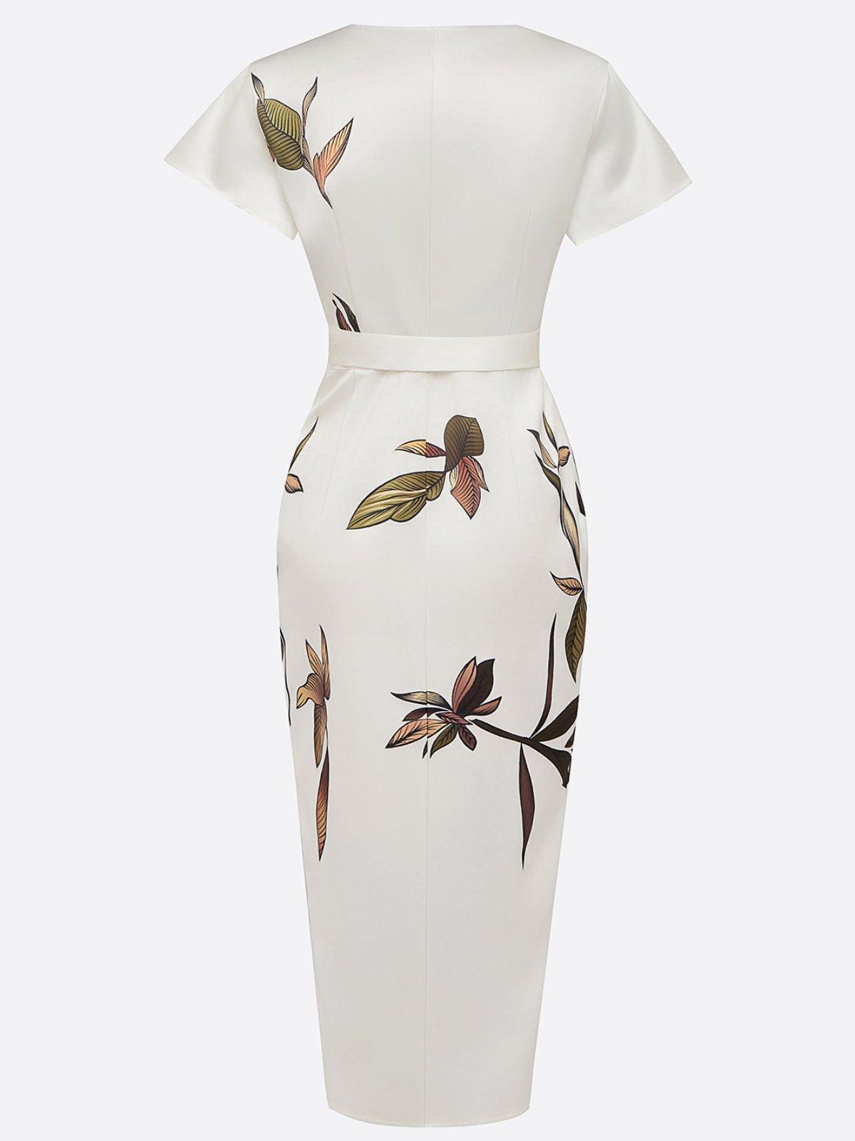 Michela - Abito A Portafoglio Elegante Con Motivo Floreale