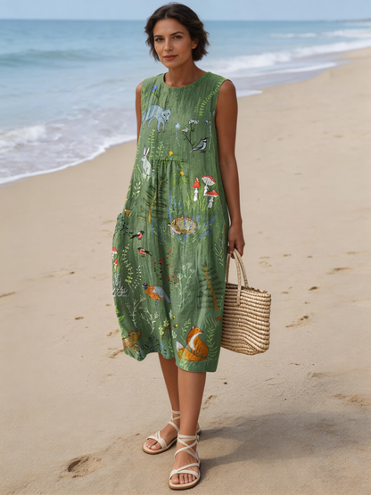 Paola – Abito midi woodland